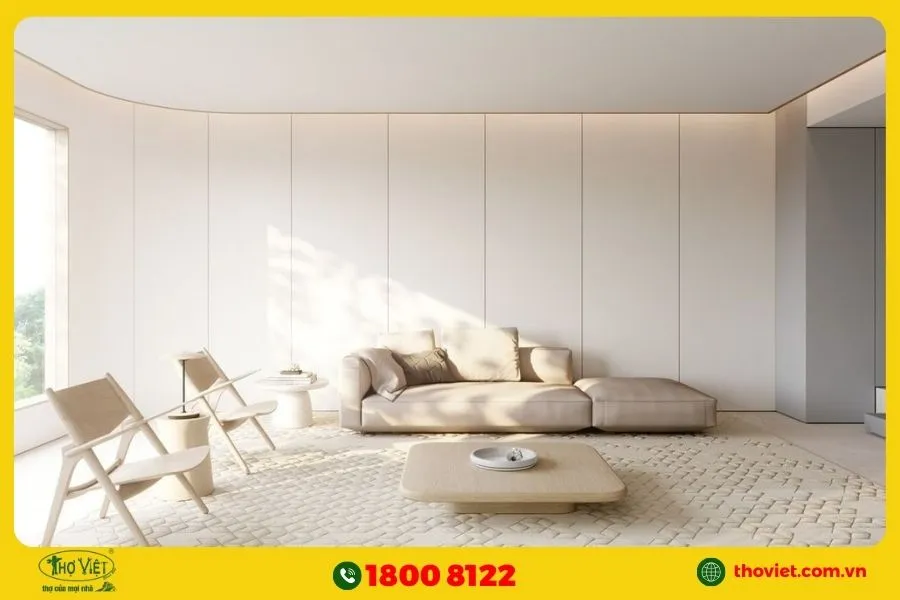 Thiết kế nội thất phòng khách phong cách tối giản