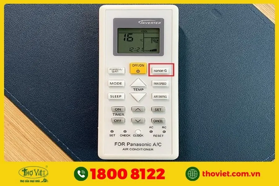 Bật chức năng lọc không khí Nanoe-G / Nanoe-X