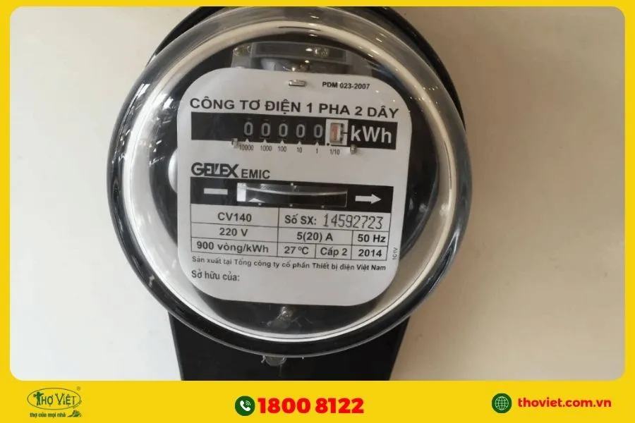 Cách coi đồng hồ điện 1 pha 2 dây