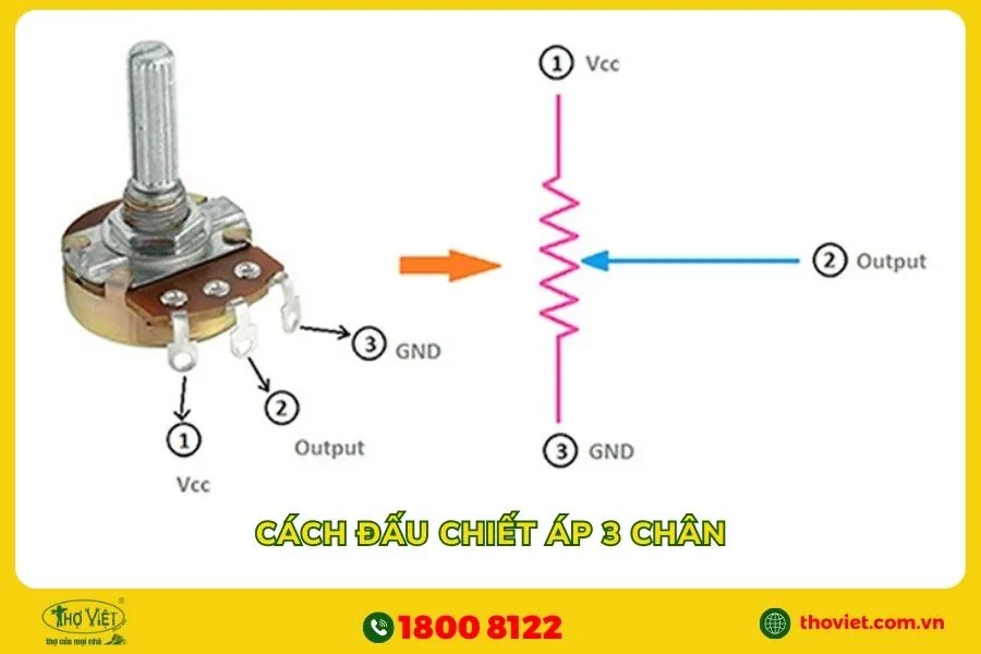 Cách đấu chiết áp 3 chân