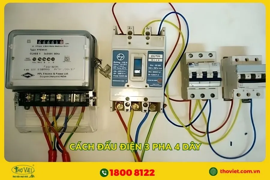 Cách đấu điện 3 pha 4 dây
