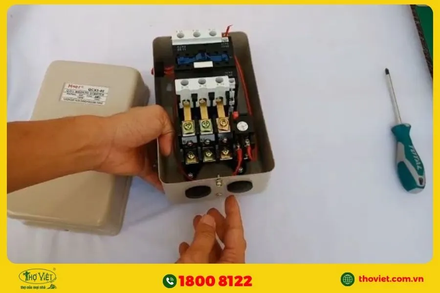 Cách đấu khởi động từ cho máy nén khí