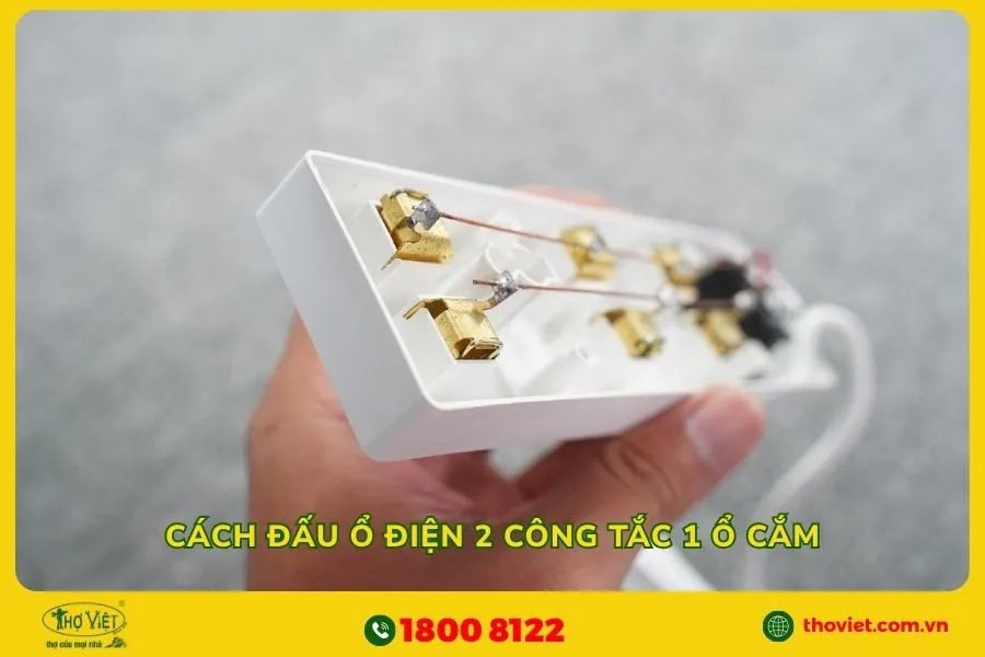 Cách đấu 2 công tắc 1 ổ cắm