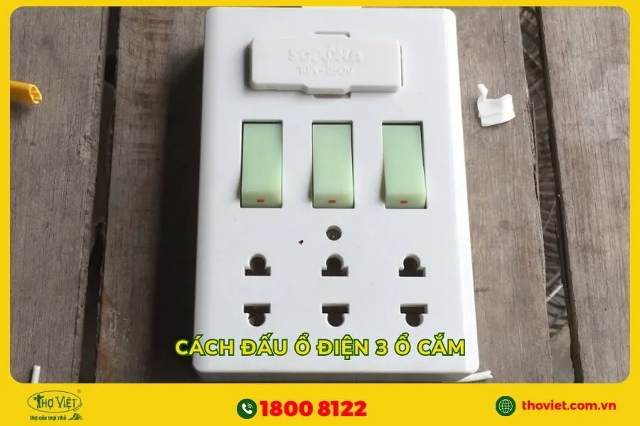 Cách đấu ổ điện 3 ổ cắm
