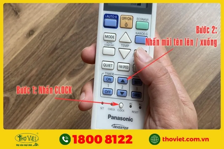 Cài đặt giờ và hẹn giờ bật/tắt máy bằng CLOCK & TIMER