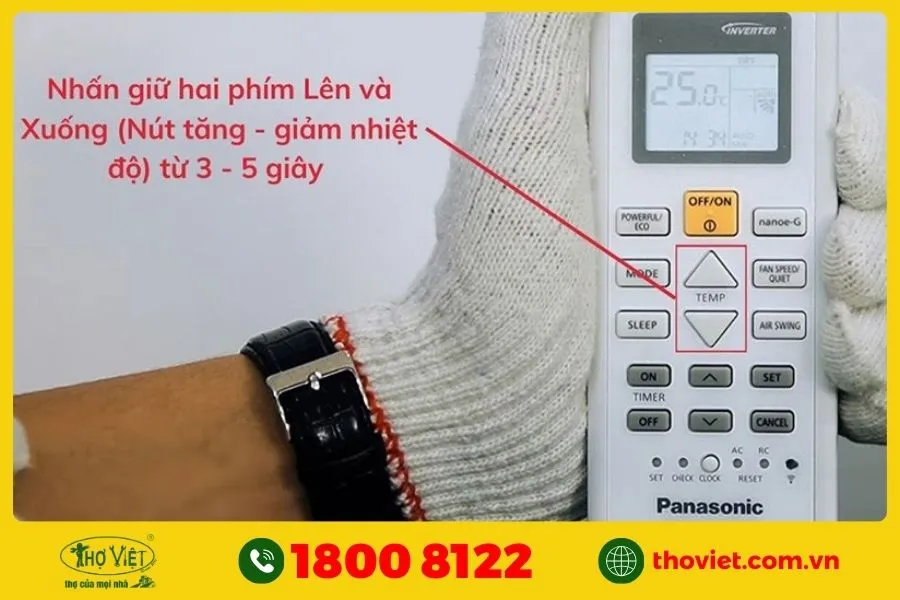 Điều chỉnh nhiệt độ bằng nút TEMP