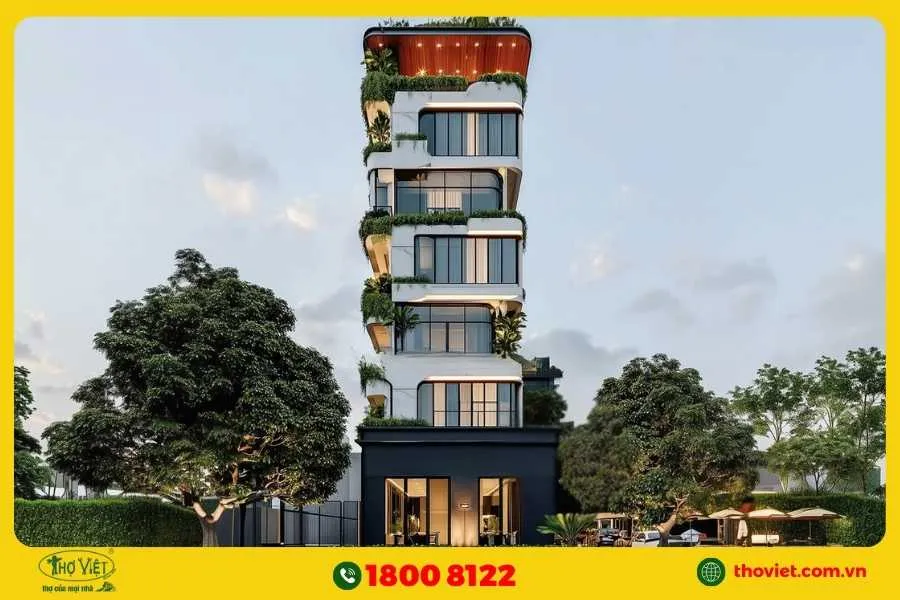 Thiết kế nhà phố 7 tầng