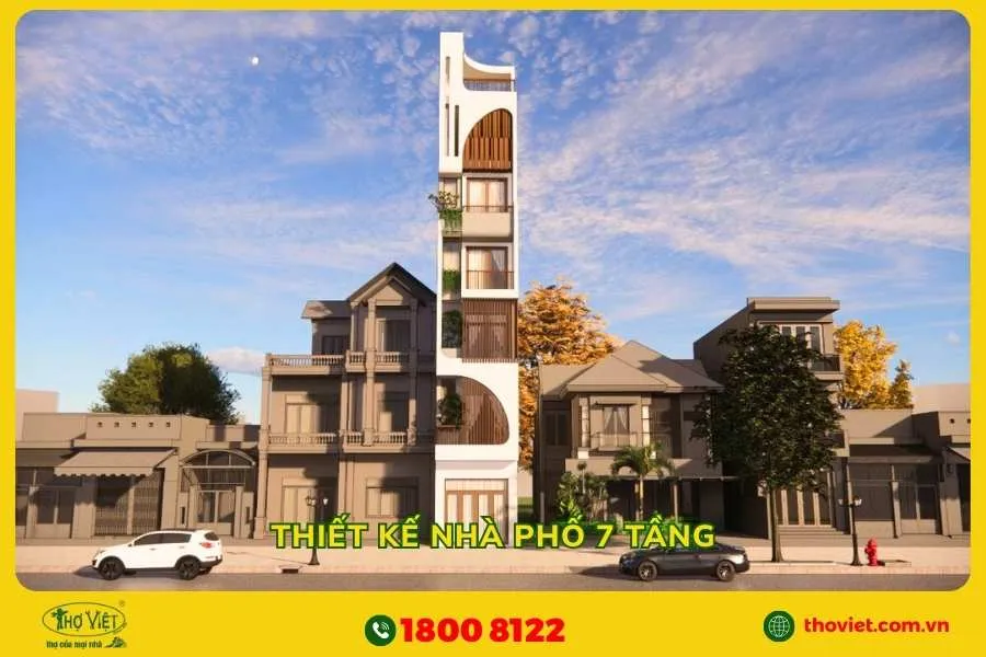 Thiết kế nhà phố 7 tầng
