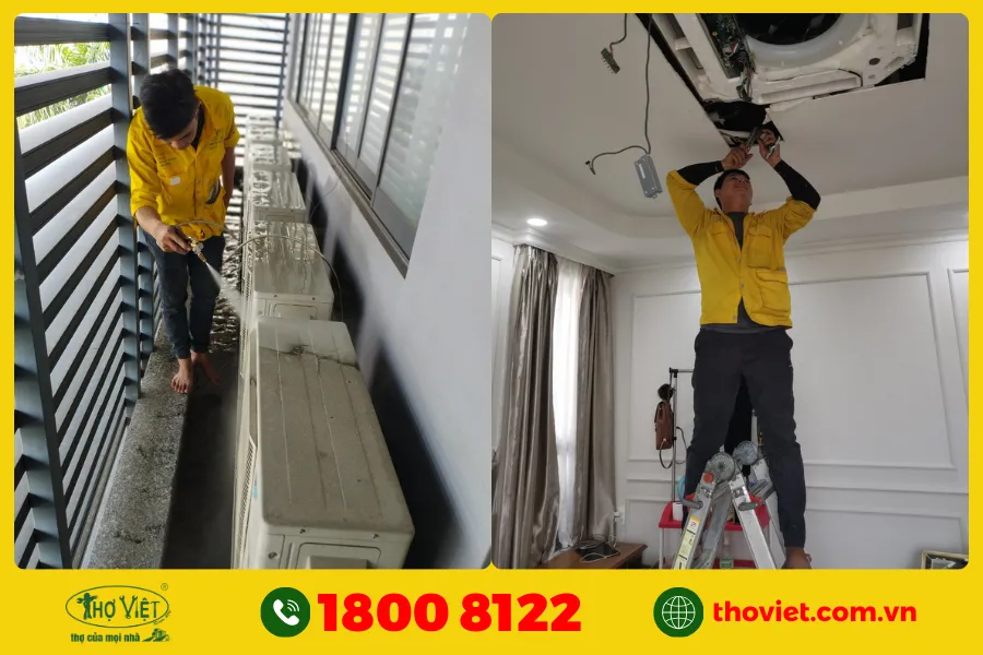 Khu vực Thợ Việt cung cấp dịch vụ vệ sinh máy lạnh