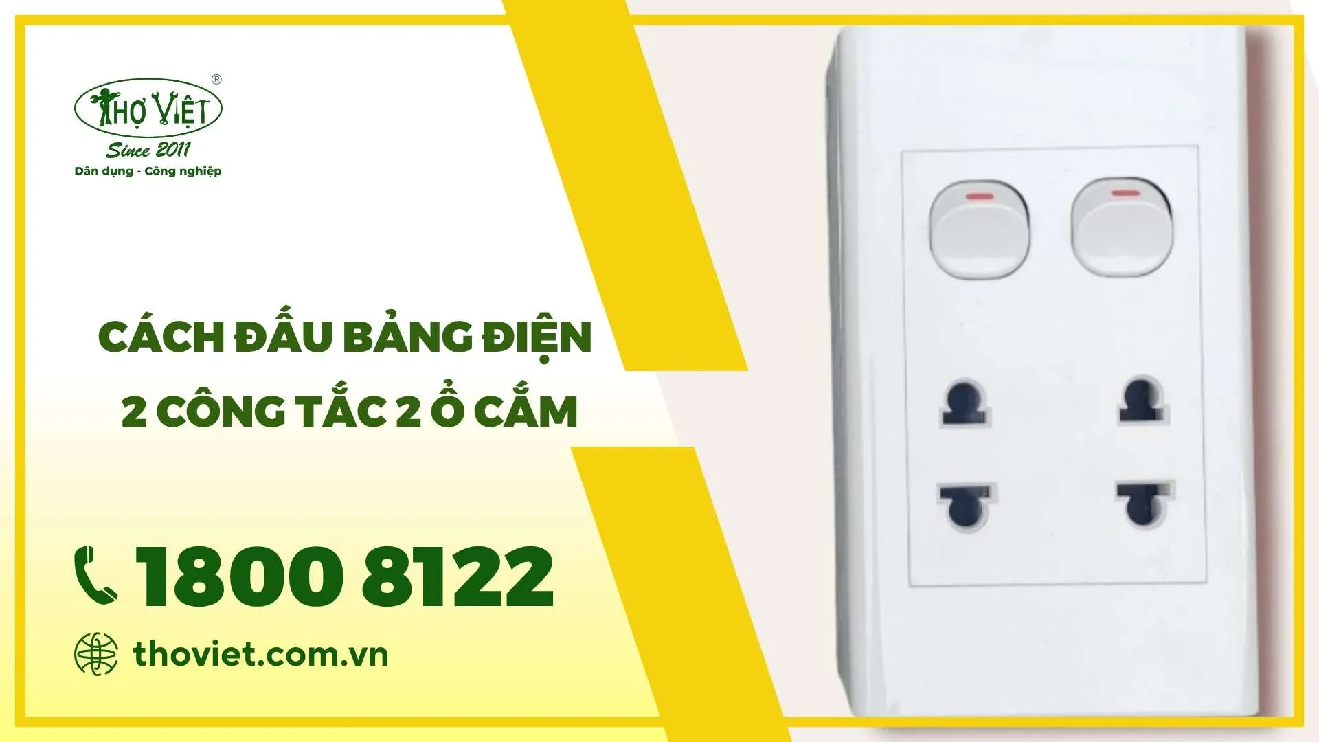 Cách đấu bảng điện 2 công tắc 2 ổ cắm
