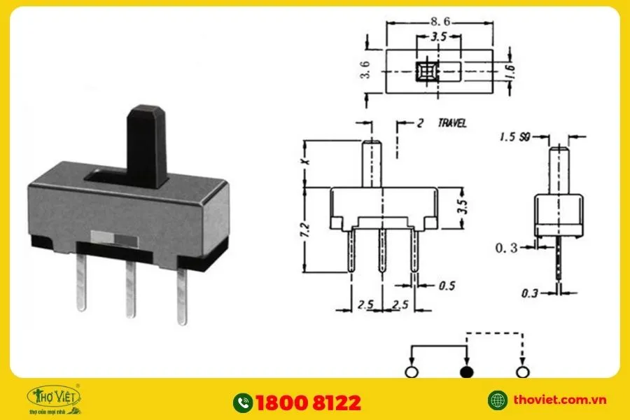 Đấu công tắc 3 chân 3 vị trí