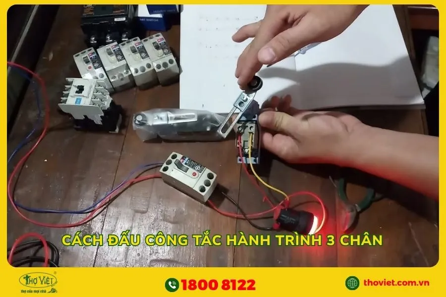 Cách đấu công tắc hành trình 3 chân