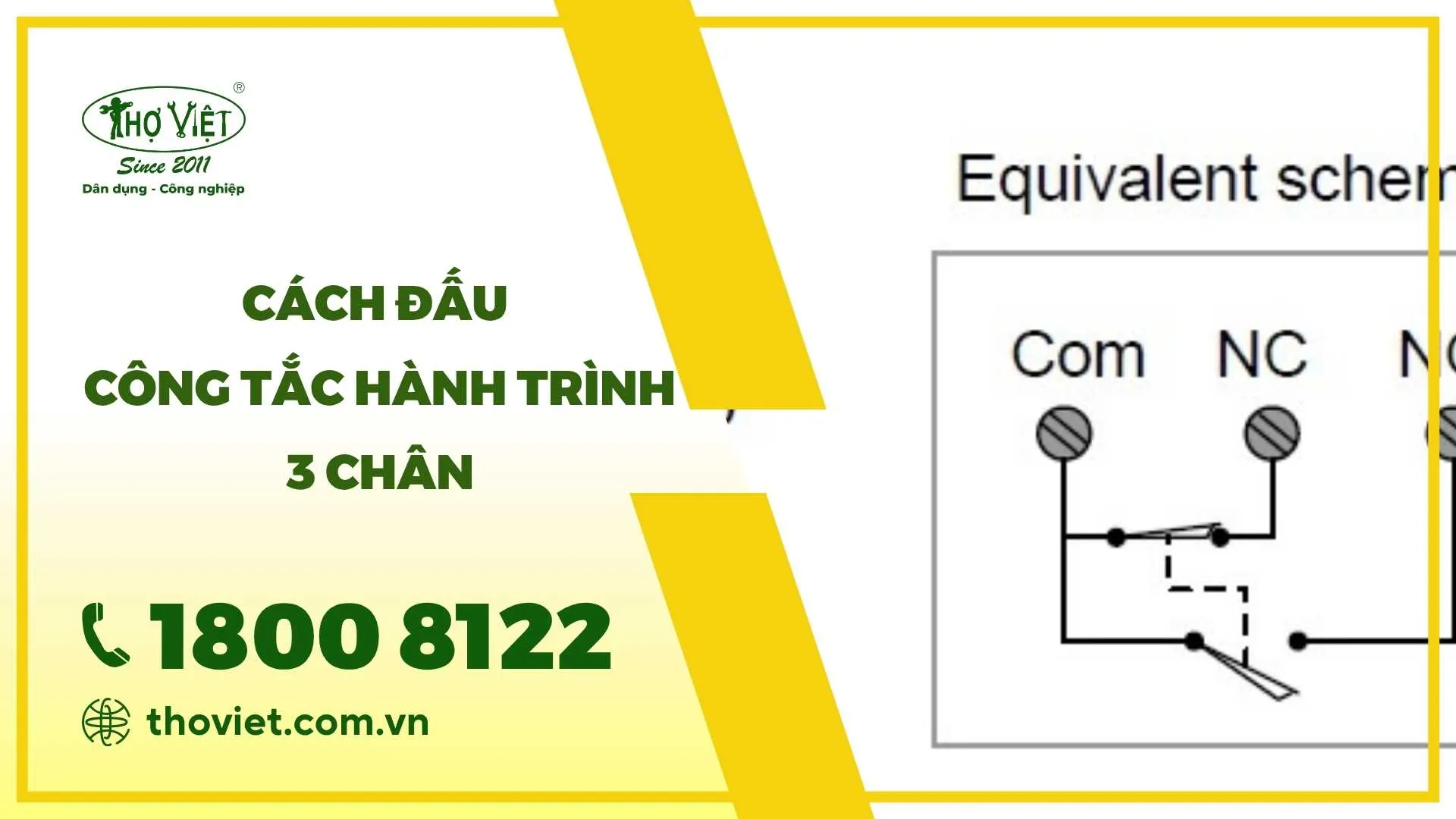 Cách đấu công tắc hành trình 3 chân
