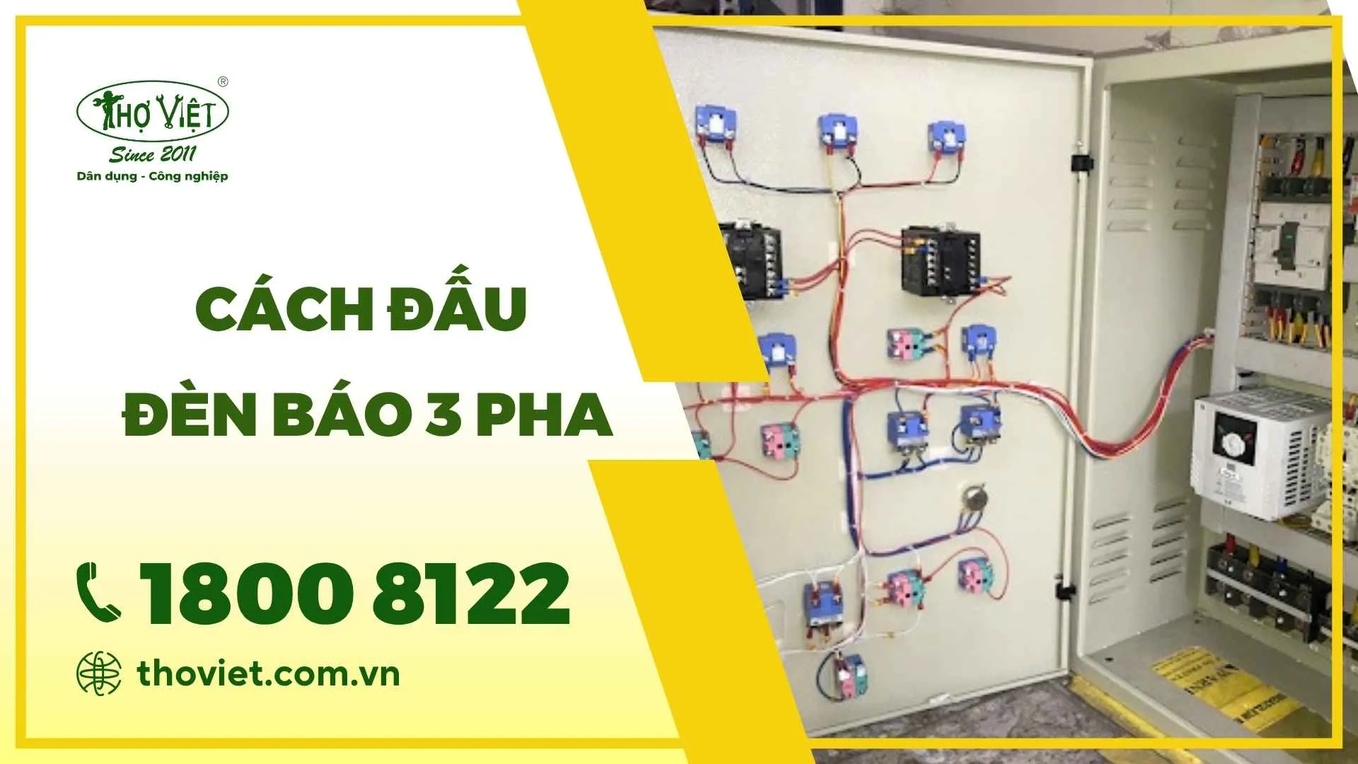 Cách đấu đèn báo 3 pha đơn giản, an toàn