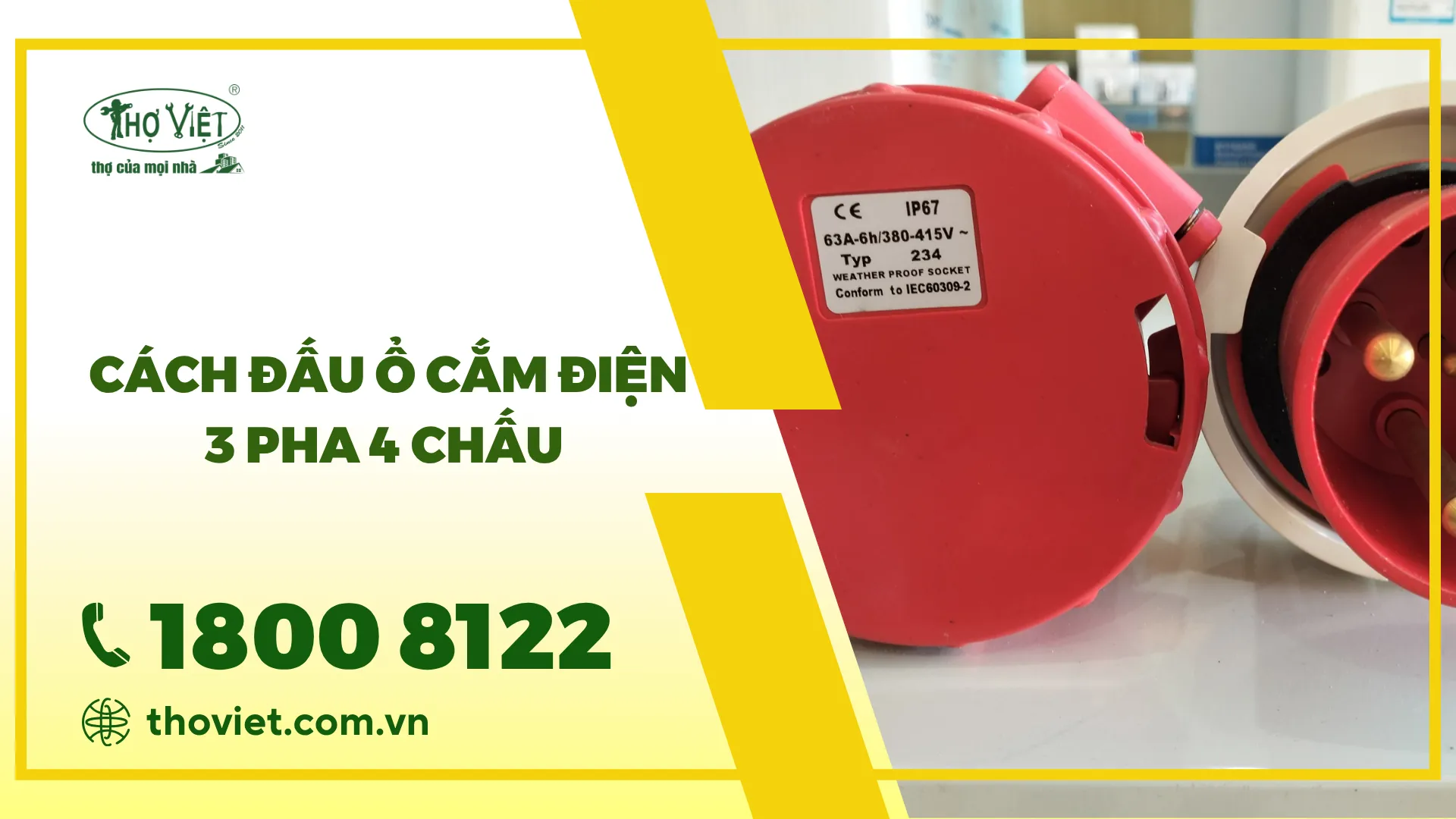 Cách đấu ổ cắm điện 3 pha 4 chấu siêu dễ chỉ 10 phút
