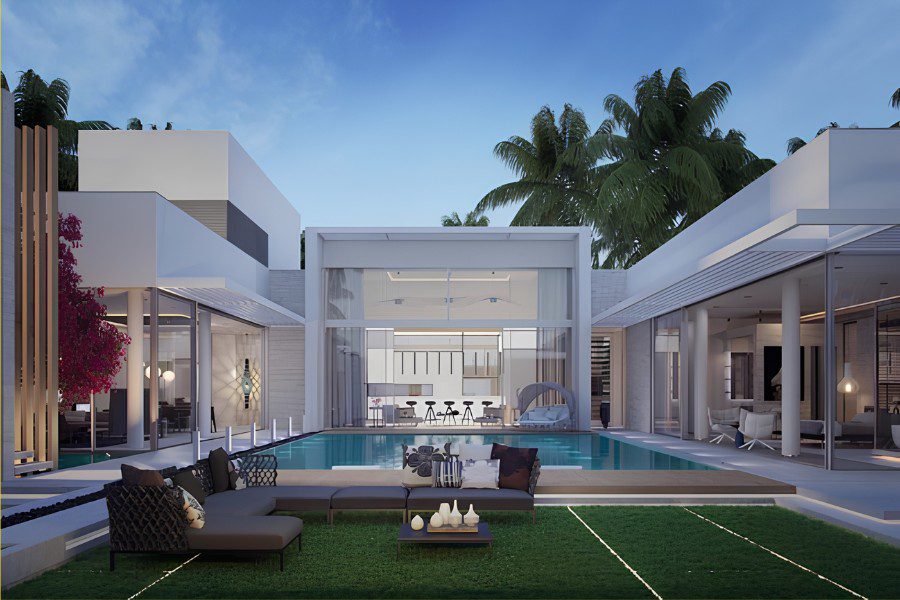 Nhà chữ U có bể bơi hiện đại phong cách resort nghỉ dưỡng đẳng cấp