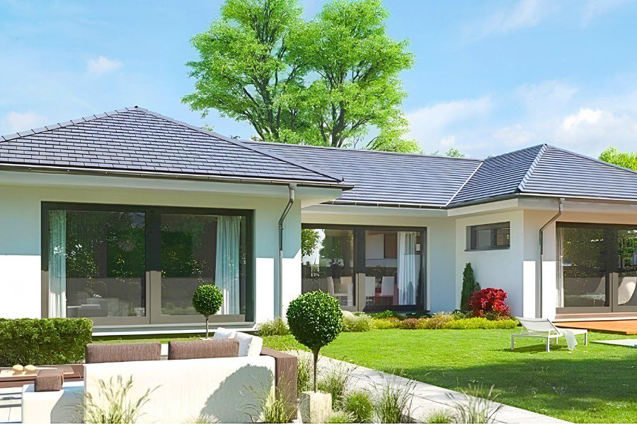 Mẫu nhà chữ U mái thái không gian mở hiện đại