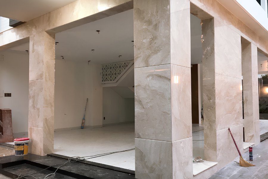 Quy trình thi công gạch ốp lát mặt tiền cho nhà