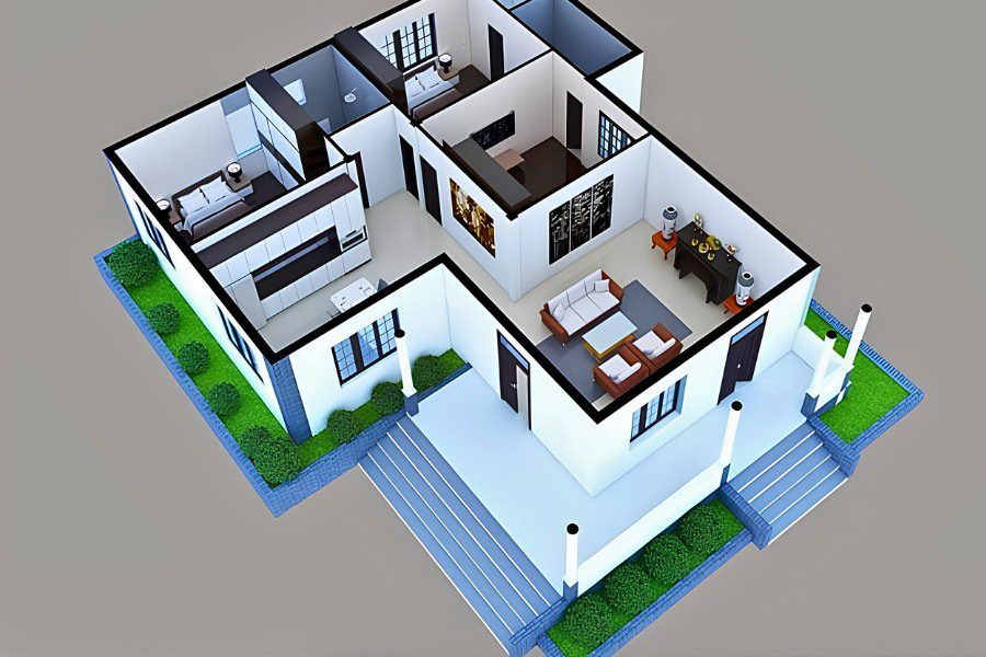 Nhà cấp 4 nhà mái bằng có ưu điểm phần mái bê tông cốt thép kiên cố