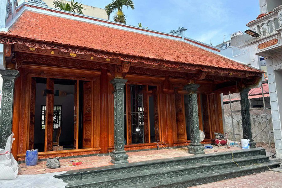 Bố trí kiến trúc nhà gỗ 3 gian