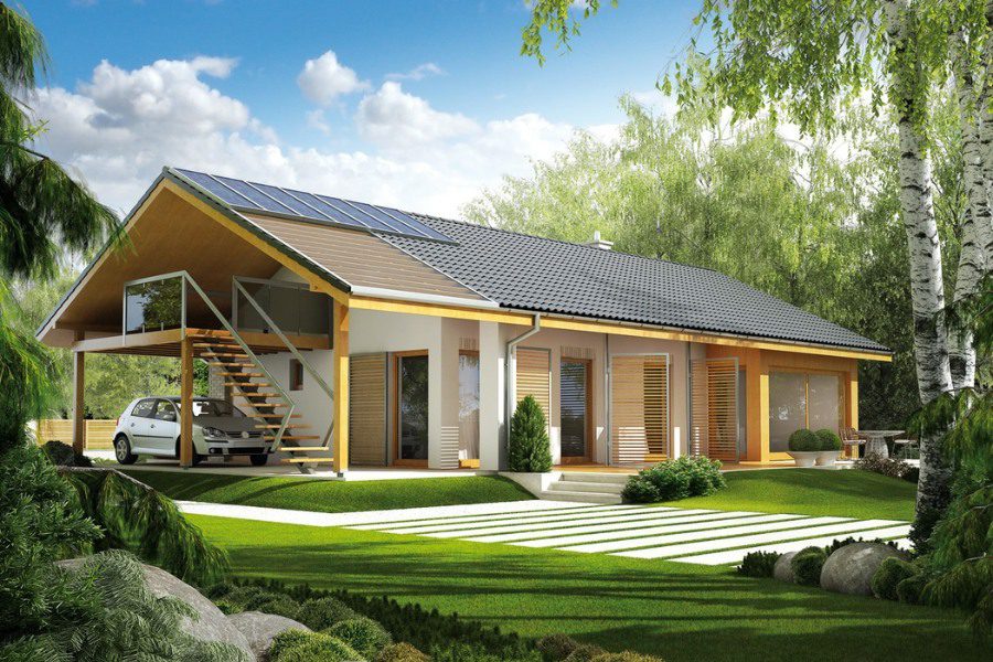 Mẫu nhà gỗ 3 gian hiện đại sân vườn