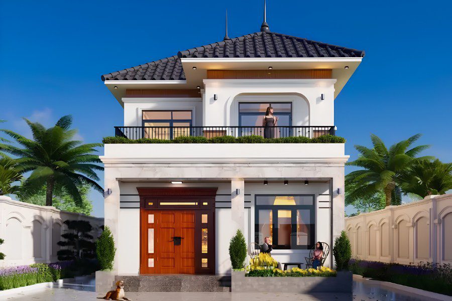 Nhà mặt tiền 7m 2 tầng mái Nhật