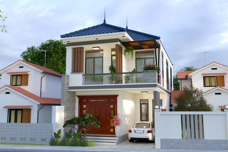 Mái Nhật có độ dốc nhẹ, mở rộng ra các hướng tạo nên vẻ đẹp nhẹ nhàng, bình yên