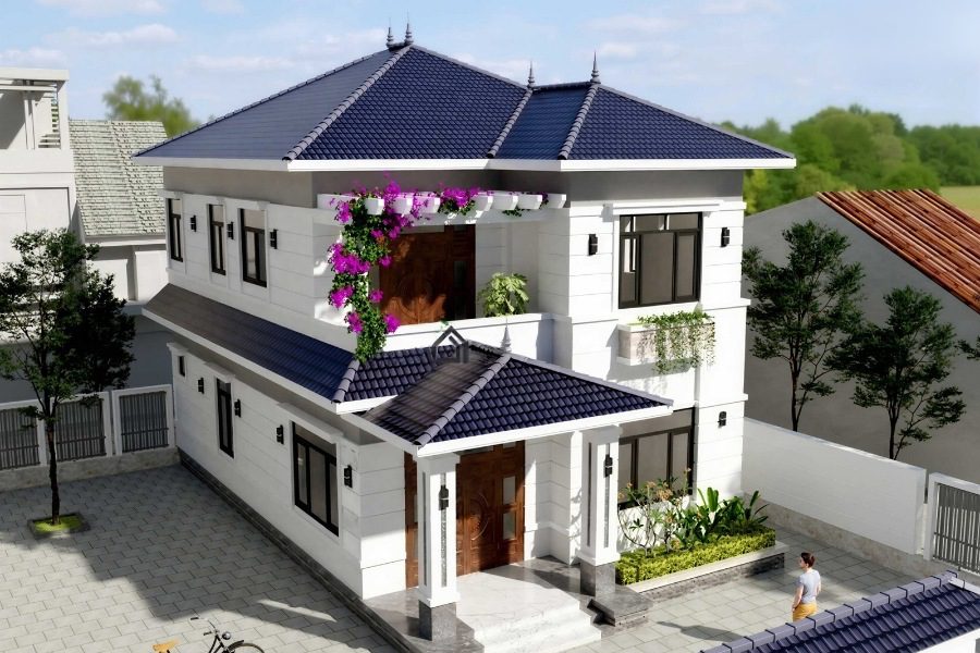 mái Nhật với độ dốc vừa phải, mở rộng ra các hướng đang là lựa chọn tốt hiện nay