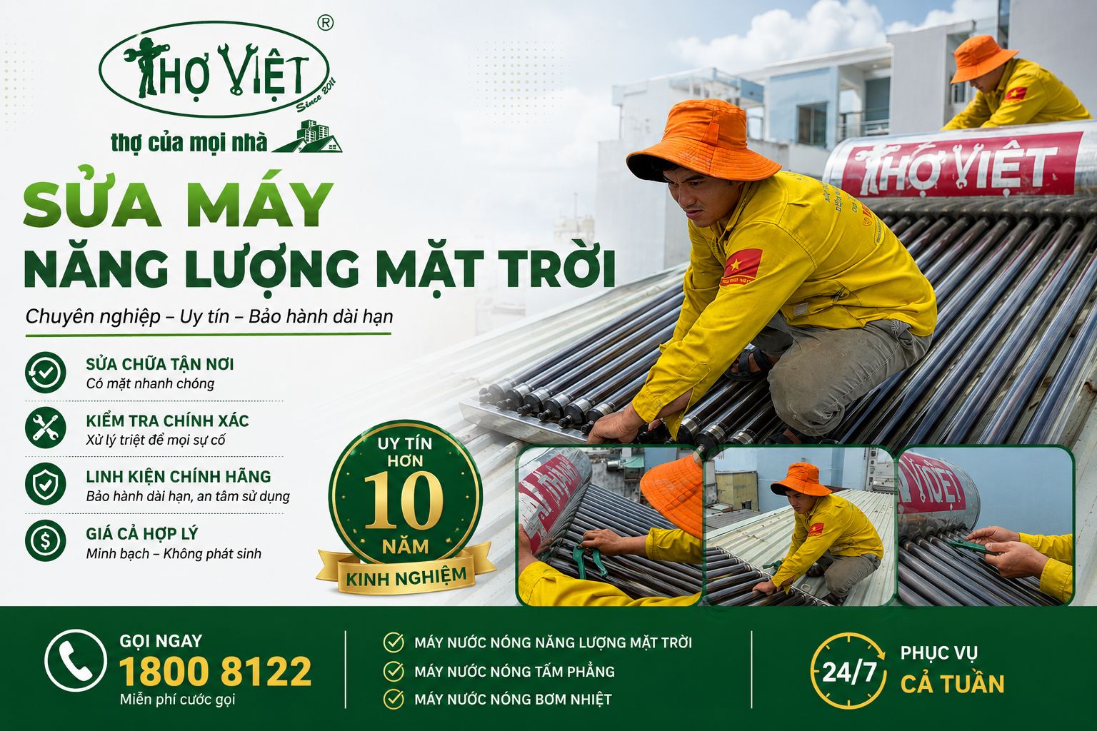 Sửa máy nước nóng năng lượng mặt trời