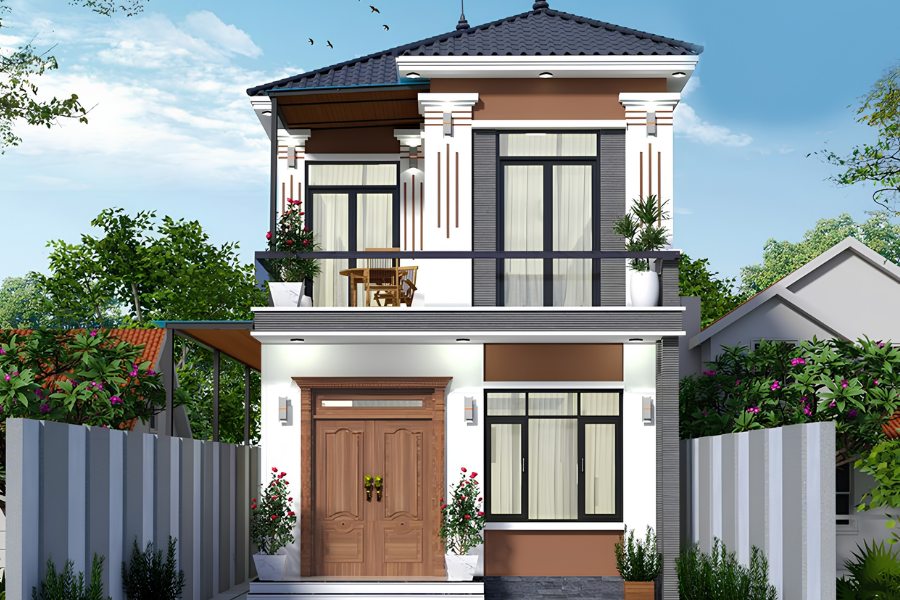 Nhà mái Thái có độ dốc lớn, giúp thoát nước mưa nhanh chóng