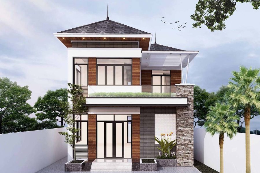 Nhà 6x15m 2 tầng mái Nhật