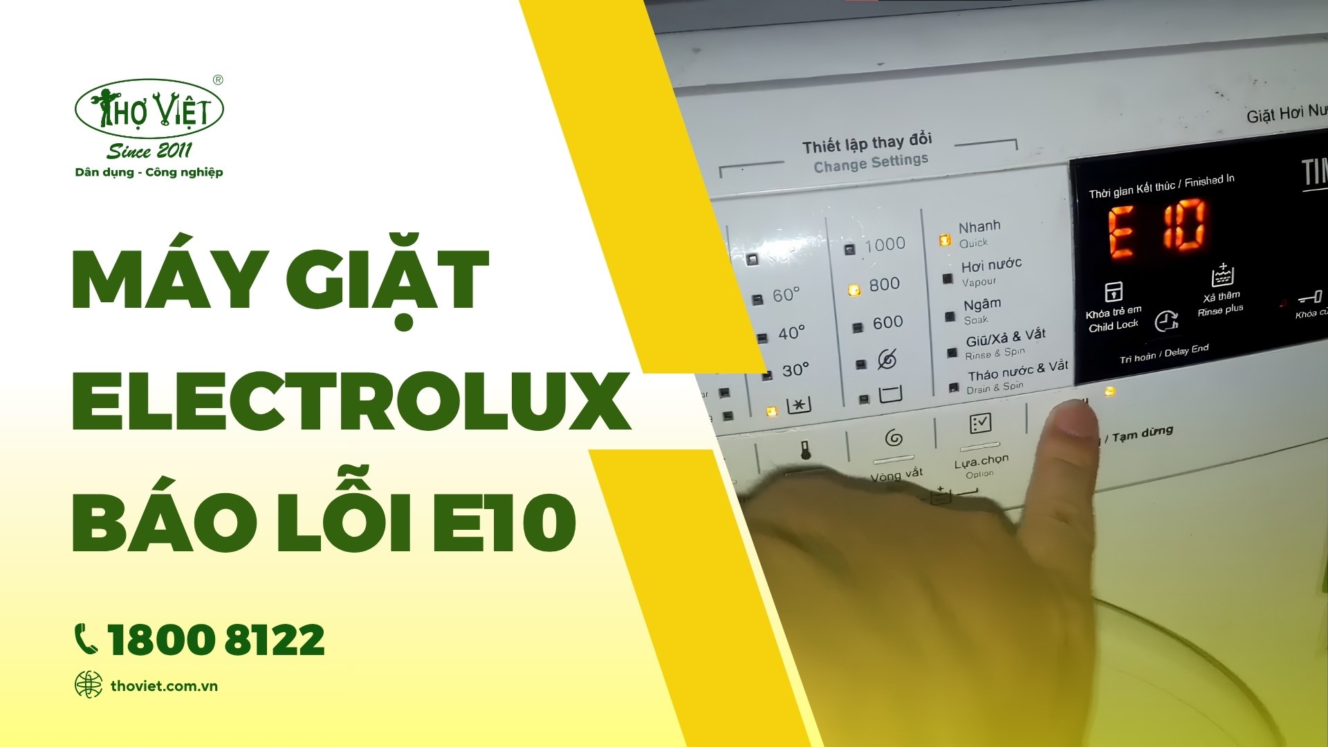Máy giặt Electrolux báo lỗi E10