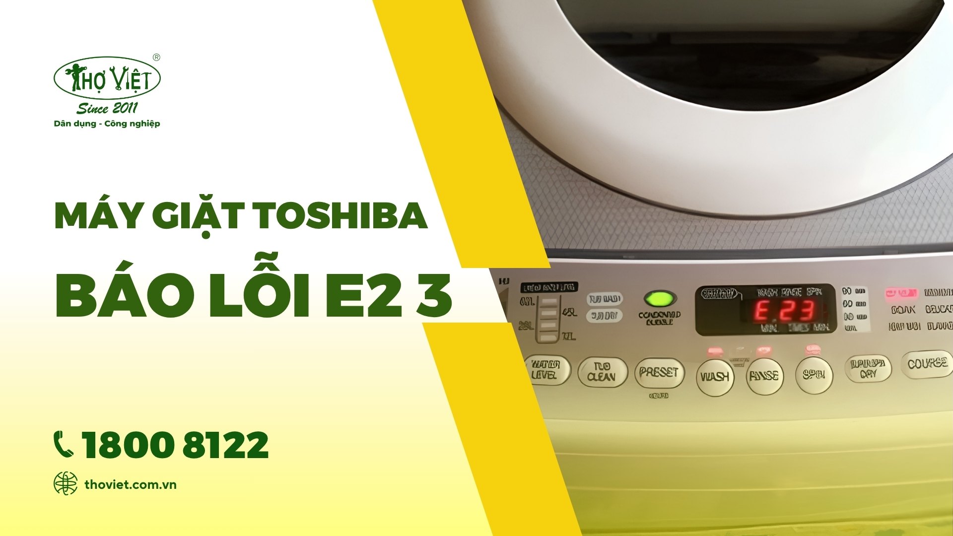 Nguyên nhân máy giặt Toshiba báo lỗi e2 3