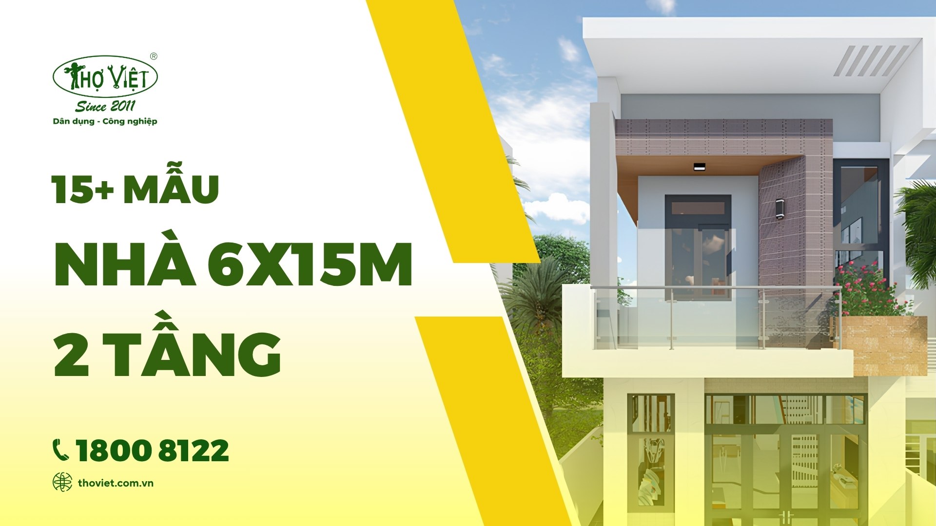 15 mẫu nhà 6x15m 2 tầng đẹp