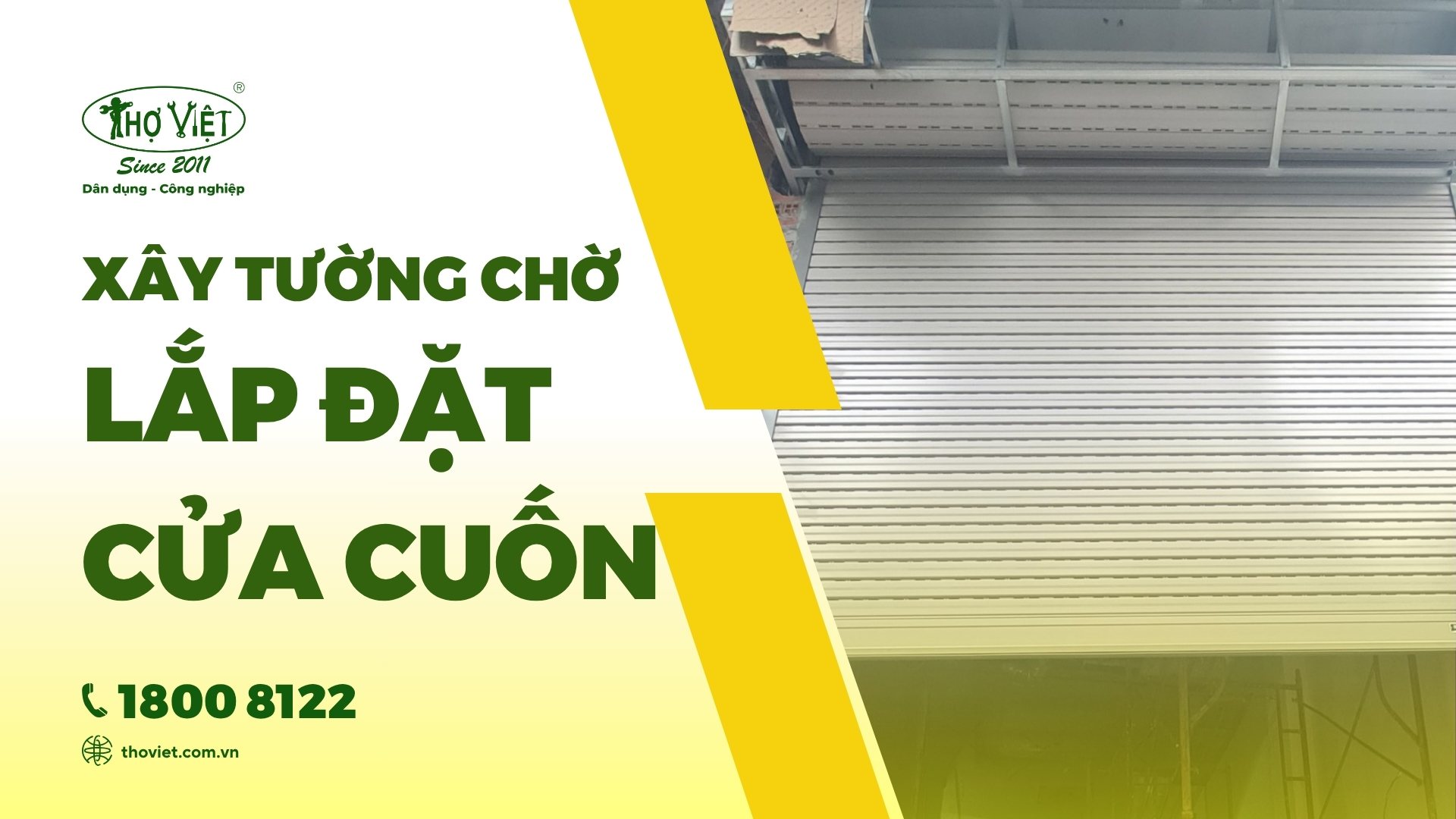 Cách xây tường chờ để lắp đặt cửa cuốn