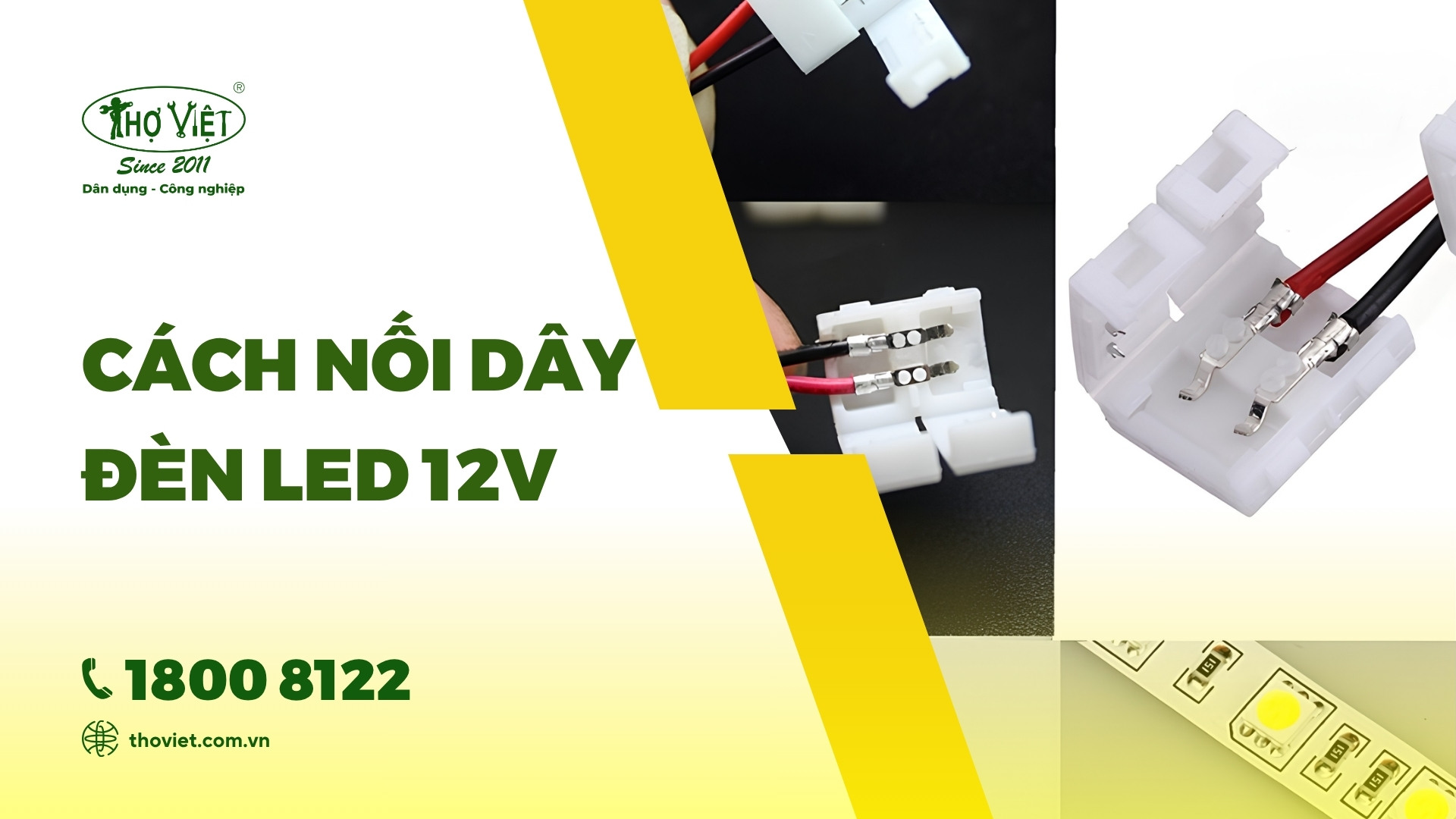 Cách nối dây đèn Led 12v