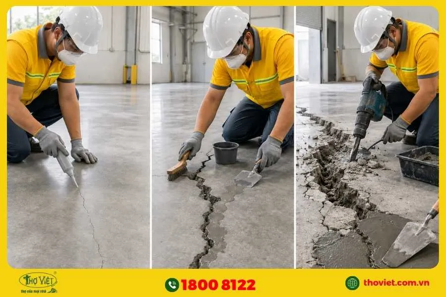 Cách xử lý vết nứt sàn bê tông theo từng mức độ