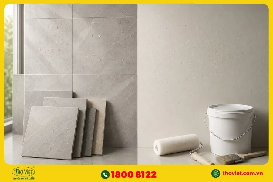 Nên ốp gạch chống thấm hay sơn chống thấm?