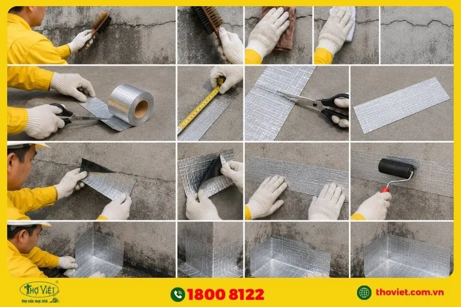 Cách dán miếng chống thấm tường ngoài trời đúng kỹ thuật