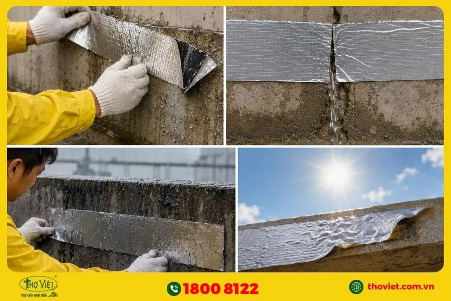Những lỗi thường gặp khi dán chống thấm tường ngoài trời