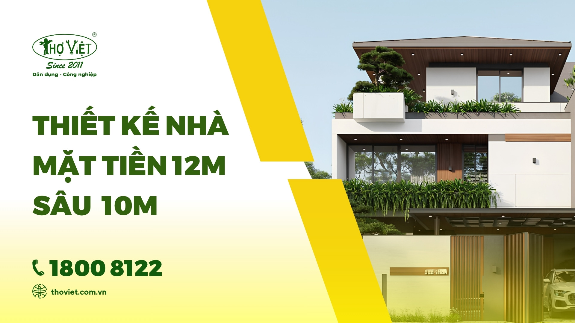 Mẫu thiết kế nhà mặt tiền 12m sâu 10m