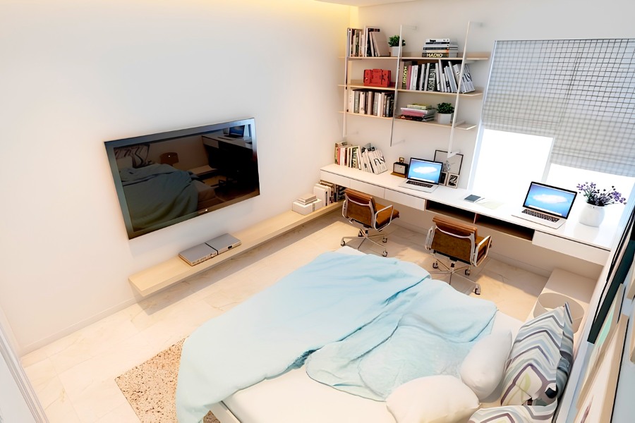 Phòng ngủ nội thất đa năng 15m2