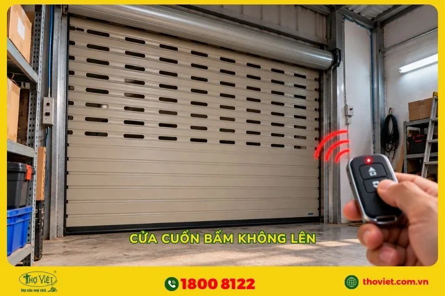 Cửa cuốn bấm không lên